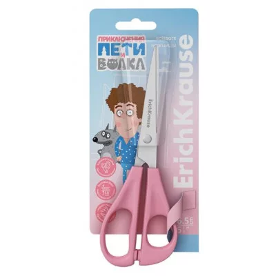 Ножницы ErichKrause Приключения Пети и Волка, 16.5см, ассорти  62000