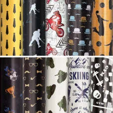 Бумага упаковочная "For Men", 70x100 см, 1 шт.цвет ассорти, ЗОЛОТАЯ СКАЗКА, 591914