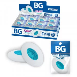 Ластик BG "Focus", овальный, пластиковый держатель, термопластичная резина, 40*30мм 331860