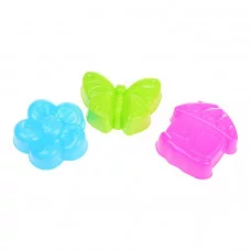 Формочки для песка (3 штуки в сетке) (Цветок, бабочка, домик)