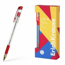 Ручка шариковая ErichKrause ULTRA-30 Gold Stick&Grip Classic 0.7, Super Glide Technology, цвет чернил красный  61112