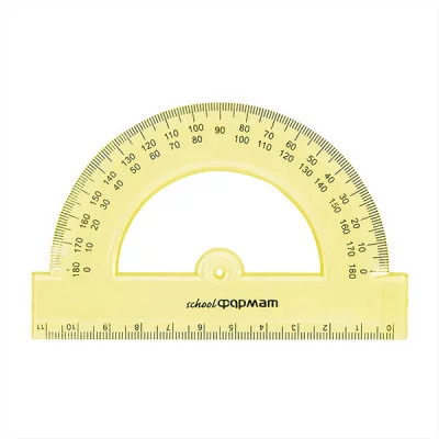 Транспортир 180 гр 12 см пласт. ассорти полупрозр. 053599