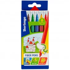 Фломастеры Berlingo "Замки", 06цв., смываемые, картон, европодвес BERLINGO_ 229413