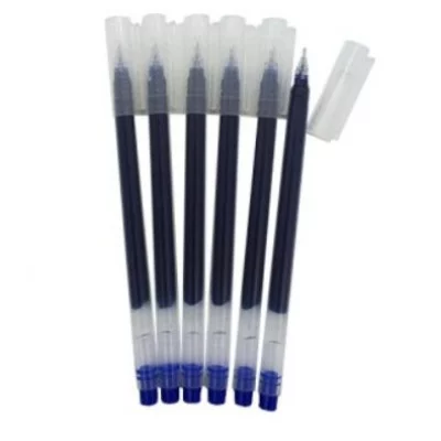 Ручка гелевая DC-83 син 0,5мм, игольчатый стержень, прозрачный круглый корпус 328816