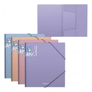 Папка на резинках пластиковая ErichKrause Soft Manga, A4, ассорти 1шт 61203