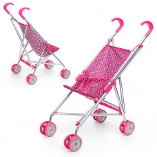 Коляска для кукол, металлическая, складная, прогулочная, цвет малиновый 9302W