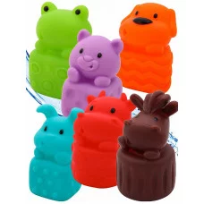 Набор игрушек для купания "ВЕСЕЛЫЕ ЗВЕРЯТА"(6шт.,в пакете) (Арт. И-7882)