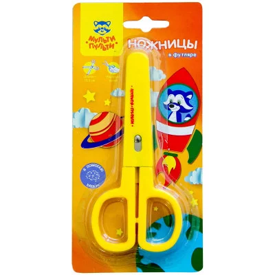 Ножницы детские Мульти-Пульти "Приключения Енота" 13,5см, в футляре, европодвес Мульти-Пульти 244009