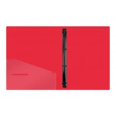 Папка на 4 кольцах Berlingo "Soft Touch", 24мм, 700мкм, красная, D-кольца, с внутр. карманом 338222