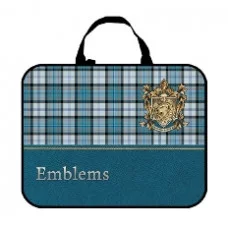 ПМД 4-20 Эмблема на бирюзовом - папка менеджера А4 молнии с широкой боковиной, ткань