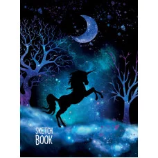 СКЕТЧБУК А5. ВОЛШЕБНЫЙ ЛЕС (выб.лак, чёрная резинка) 463-0-079-15611-5