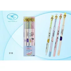 Ручка пишет-стирает гелевая Fruits цветной корпус с рисунком ассорти 319P