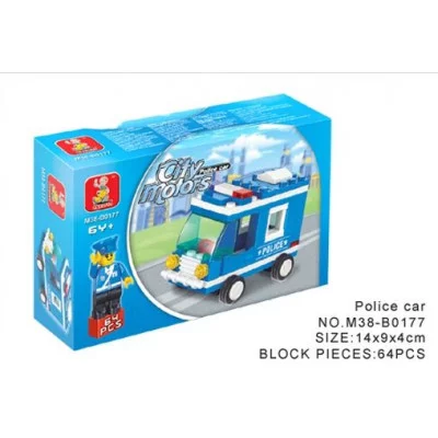 Конструктор "Полицейская машина" 64 детали в коробке M38-B0177