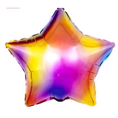 Шар (18\'\'/46 см) Звезда, Радужные блики, Градиент, 1 шт. 15522
