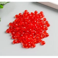 Набор бусин для творчества пластик "Кристалл с гранями красный" 20 гр 0,4х0,6х0,6 см 5131764