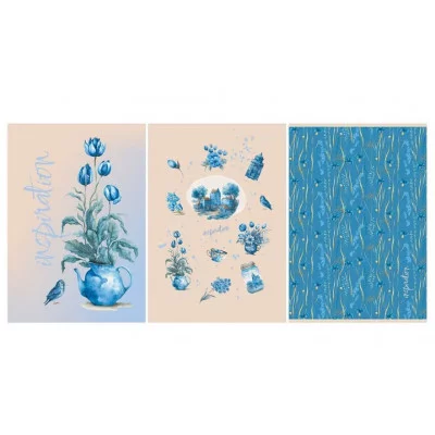 Тетрадь 48л., А4, клетка BG "Васильковое настроение", матовая ламинация 341647