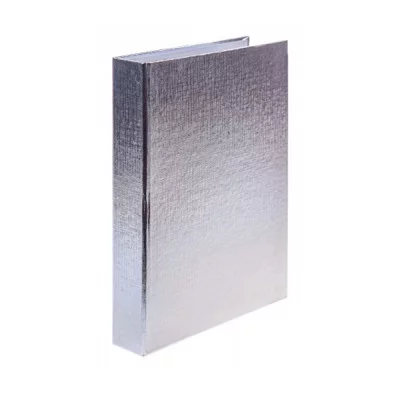 Тетрадь на кольцах 120 листов в клетку обложка твердая с бумвинилом "Metallic" серебро HATBER 120ТК5 225217