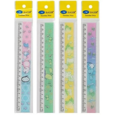 Линейка: "DINO"; пластиковая, с рисунком-динозаврики /ассорти/, 20 см. МС-6515