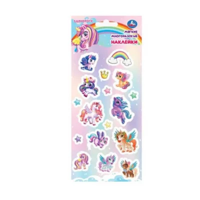 Мягкие многораз наклейки 97*227мм единороги Умка 4610136738355