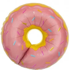 Шар (26\'\'/66 см) Фигура, Пончик, Розовый, 1 шт. 15701
