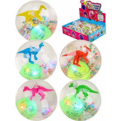 Мяч световой с веревкой "Дино" 6,5см, пищит ( Арт. ИК-2946)