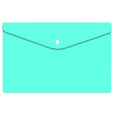 Папка-конверт на кнопке  Alingar, A4, 235х320 мм, 180 мкм, глянец, "Macarons", бирюзовая AL11151/2