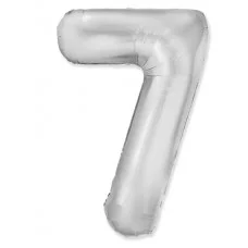 Шар (40\'\'/102 см) Цифра, 7 Slim, Серебро, 1 шт. 901917P