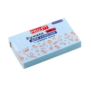 Бумага для заметок с клеевым краем ГОЛУБАЯ ЗБ-1551 51х76 мм, 100л,