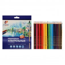 Набор акварельных карандашей Луч КЛАССИКА ЦВЕТА 24 цв. шестигран. корп. дерев. карт. уп. с кистью 239908