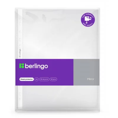 Папка-вкладыш с перфорацией Berlingo "Mirror", А4, 90мкм, глянцевая, в пакете 358894