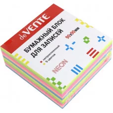 Блок для записей цветной 9*9*5 несклеенный 5 цветов неон 80г/м2 DEVENTE 2012703 581775