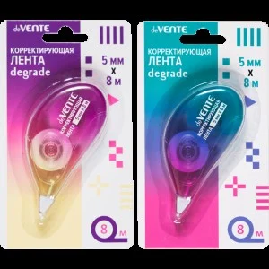 Корректирующая лента 5мм х 8м "deVENTE. Degrade" цвет деграде, прозрачный корпус, фронтальный аппликатор 4062349