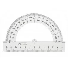 Транспортир 1шт 12см 180* прозрачный бесцветный ТР32