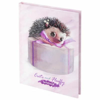 Блокнот МАЛЫЙ ФОРМАТ 110х147 мм А6, 80 л. твёрдый, клетка, BRAUBERG KIDS, Ёжик 114442