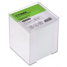 Блок для записей СТАММ "Престиж", 9*9*9см, пластиковый бокс, белый 331324