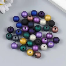 Бусины для творчества пластик "Шарики. Холодные оттенки металлик" набор 20 гр 1х1х1 см   9129411