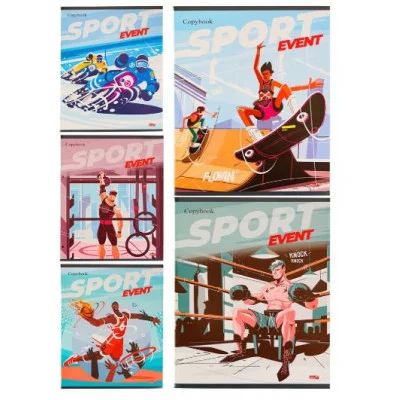 Тетрадь КЛЕТКА 48л. СТИЛЬНЫЙ СПОРТ (48-6091) цвет. мелов. обл. 48-6091