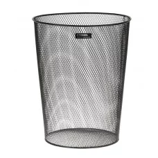 Корзина для бумаг СТАММ, 09л, сетчатая, металлическая, черная 355986