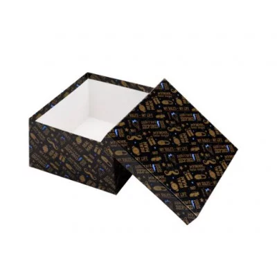 Коробка квадратная подарочная 1 шт Дерзкий мужчина 18 х 18 х 9 см РазборПП-4544