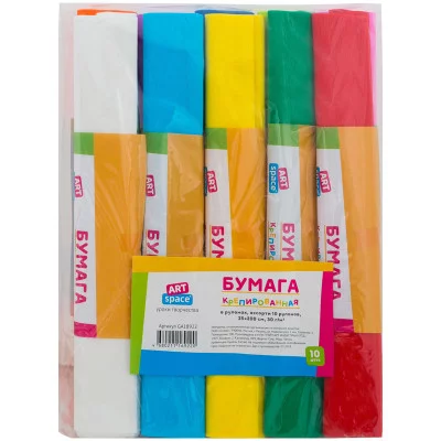 Крепированная бумага ArtSpace 1 шт., 25*200см, 30г/м2, ассорти, в рулонах Спейс 267836