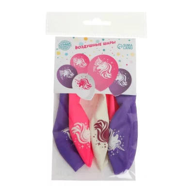 Шар латексный 12"  "Волшебный рог", 5 шт. 3800309