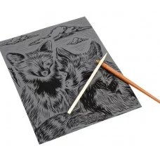 Гравюра пастель 18х24 лисы МУЛЬТИ АРТ 386927