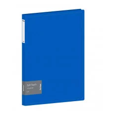 Папка на 4 кольцах Berlingo "Soft Touch", 24мм, 700мкм, синяя, D-кольца, с внутр. карманом 338221