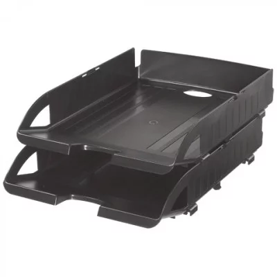 Блок лотков горизонтальный на пластиковых фиксаторах 2шт черный ERICH KRAUSE 14653 376001