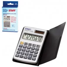 Калькулятор STAFF карманный металлический STF-1008, 8 разрядов, двойное питание, 103х62мм