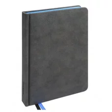 Ежедневник A5, 136л. недатир. CARBON&COLORS (136-5056) неоновый срез ГОЛУБОЙ, кожзам 136-5056