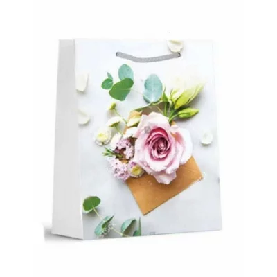 Dream cards Пакет подарочный с мат.лам. и глитт.31*42*12см(р-р ХL), Нежная роза,210г ППК-0036