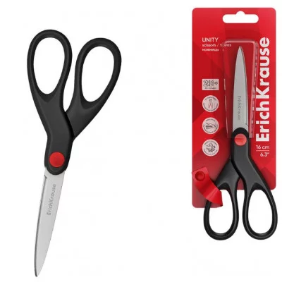 Ножницы ErichKrause Unity, 16см, черный  48156