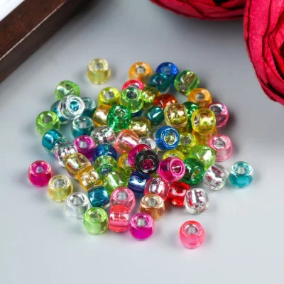 Бусины для творчества пластик "Цветные цилиндрики" набор 20 гр 0,6х0,9х0,9 см   4645631