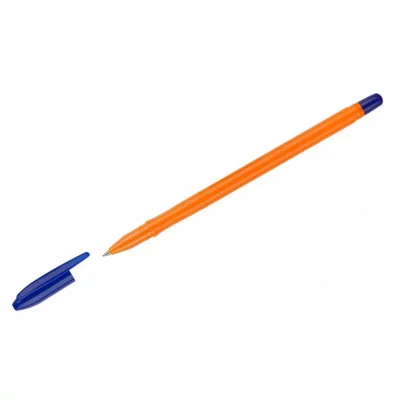 Ручка шариковая СТАММ "Вега" синяя, 1,0мм, оранжевый корпус 346478
